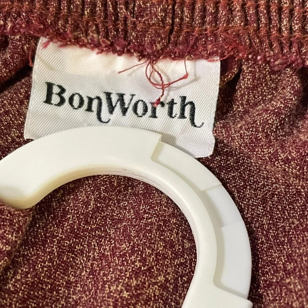 Bon Worth Pull On Skirt Womens S/M Mauve Good Vintage Elastic Waist Pockets